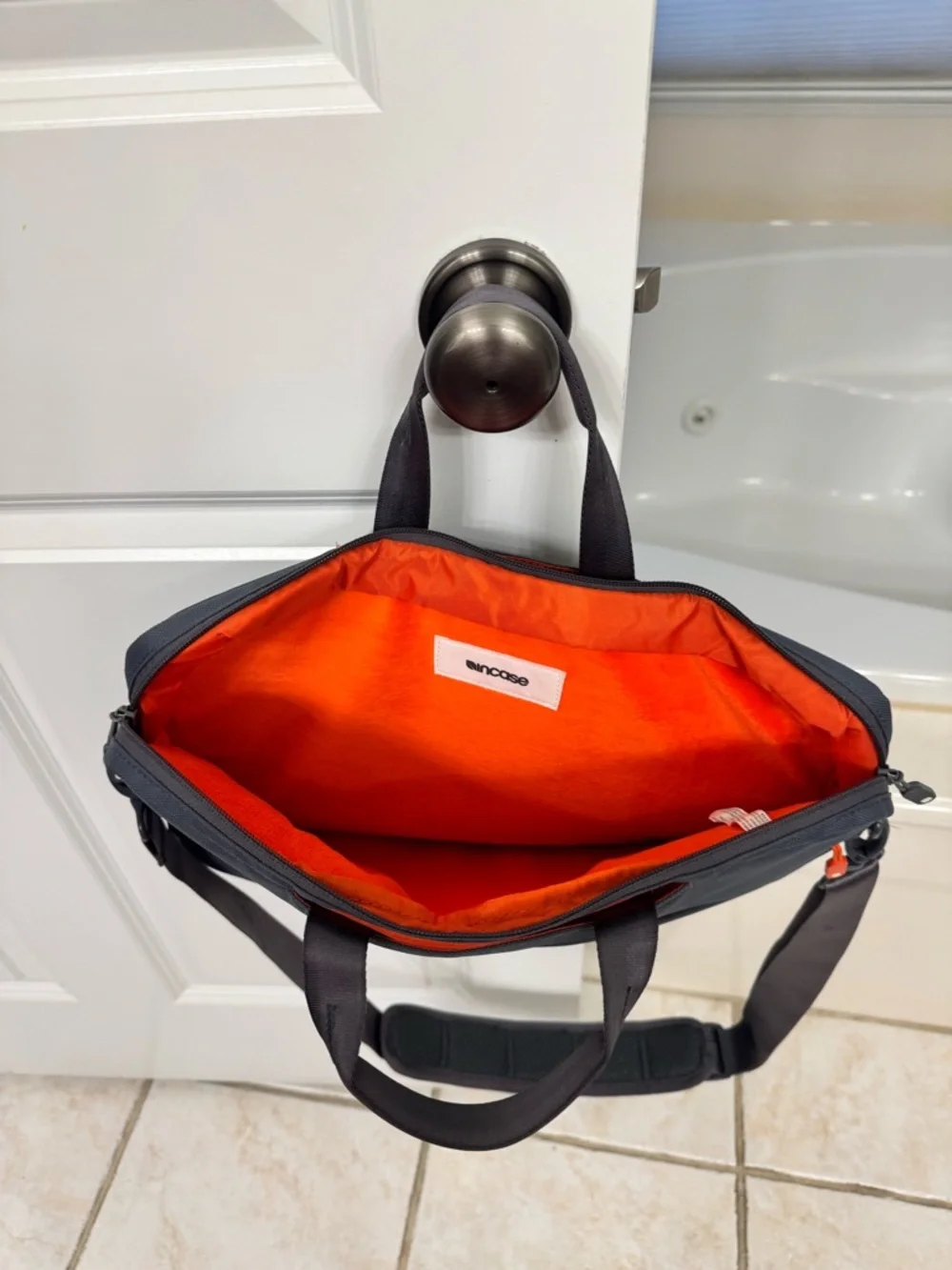 Incase Gray Laptop Brief with Orange Trim